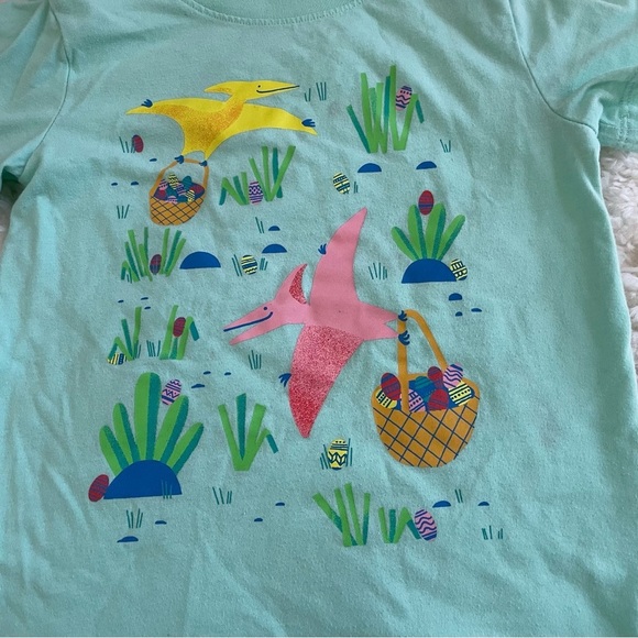 Cat & Jack 5T Kids Spring Easter Dinosaur Mint Green T-Shirt - Picture 2 of 5